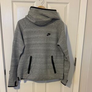 Nike Gray Funnel Neck Tech Fleece with Black Details